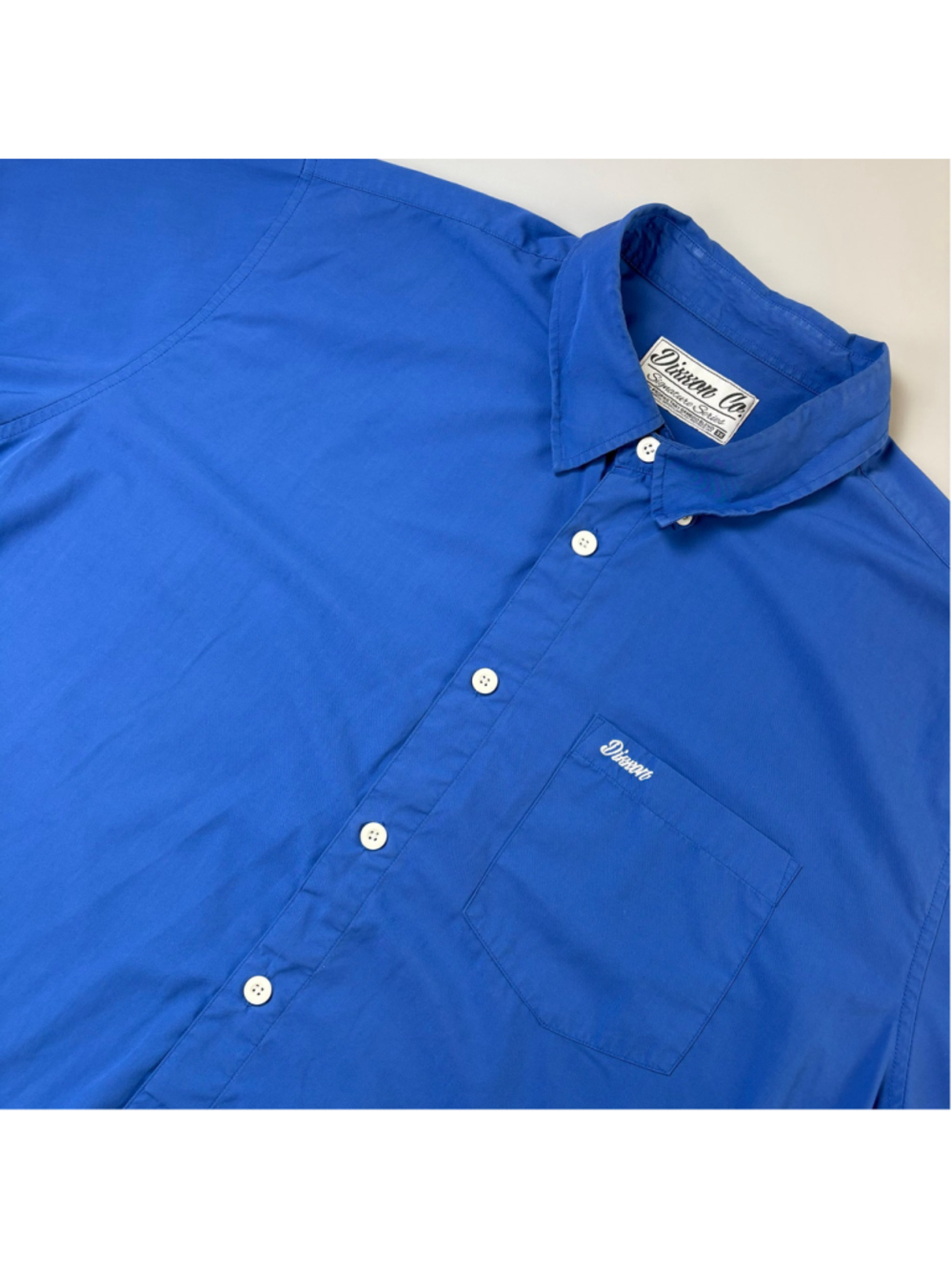 Dixxon Co. Button Down Shirt 3XL Blue Bamboo Blend Short Sleeve Casual Classic